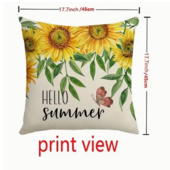 NEW ALL SEASONS SUNFLOWER RAIN BOOTS PLANTER LINEN FARMHOUSE PILLOW COVER 17.7" - Picture 6 of 6